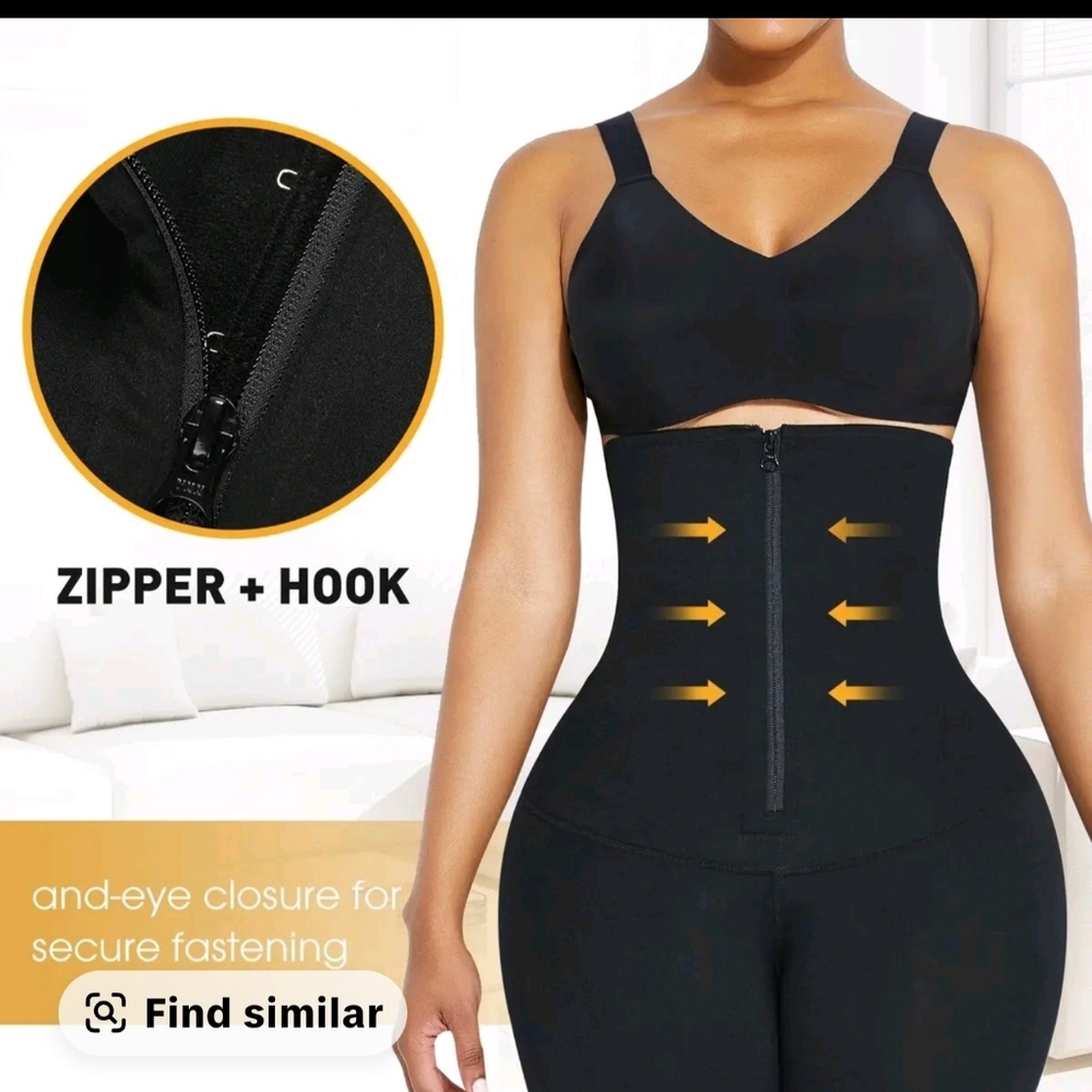 Black Women's Shapewear with Zipper and Hook Closure